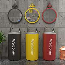 Industrial style washbasin round washbasin retro column commercial courtyard washbasin bar personalized washbasin pool