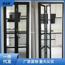 Glass door kitchen small folding indoor moving bathroom silicon magnesium aluminum alloy tempered cloakroom toilet one piece batch