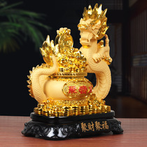 Lucky dragon ornaments new Chinese style living room wine cabinet home decorations shop company opening feng shui housewarming gift