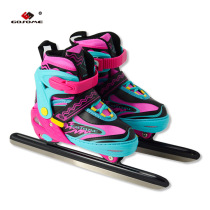 Sun Art Figure Skate Shoes Childrens Warm and Cold-Resistant Skate Skates Inline Interchangeable Skates Steel Frame Speed Skates