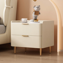 Modern simple solid wood bedside table slate bedside table small light luxury home bedroom bedside storage cabinet