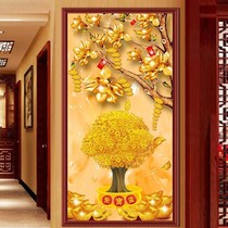Golden Money Tree Diamond Painting 5D Dot Diamond Cross Stitch Full Diamond Sticker Money Tree Living Room Bedroom Vertical Version New Dot Diamond
