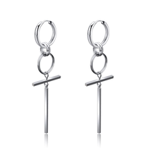 New Punk Stainless Steel Chain Hoop Earrings For Women Men 2