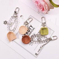 Simple Chinese style simulation mini dustpan Acrylic key chain decoration hanging chain Mobile phone key decoration