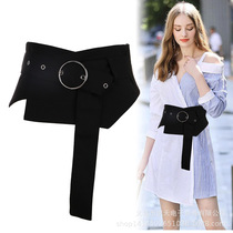 Japanese FC decorative wide waistband simple and versatile waistband round buckle wide belt Korean version with shirt skirt and sweater