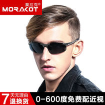 MORAKOT myopic sunglasses for men trendy high-definition polarized sunglasses with prescription for business driving