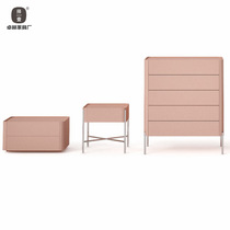Italian minimalist painted solid wood bedroom bedside table four or five six drawer cabinet living room entrance cabinet drawer cabinet storage cabinet