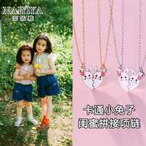 Best Friend Necklace Female Duo Model One Half Student Sister Magnetic Attraction Children Girls Birthday Gift Rabbit Pendant