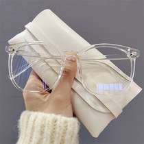 New anti-blue light transparent glasses for men suitable for myopia glasses frames womens round large frame slimming flat glasses frames