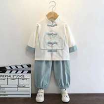 Boys Hanfu Spring and Autumn Cotton and Linen Suit Children