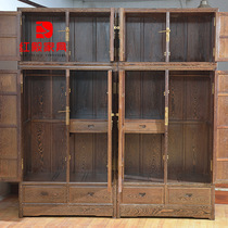 Mahogany furniture chicken wing wood large wardrobe plain top box cabinet anti-antique solid wood wardrobe bedroom combination clothing and kitchen storage cabinet