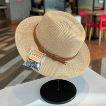 Panama straw hat for women summer seaside vacation beach hat sun protection straw jazz hat retro stereotyped sun hat