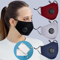 Cotton mask pm2 5 filter washable three-dimensional adult sunscreen mask breathable black enlarged