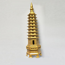New product creative brass Wenchang Tower small ornaments to attract wealth living room TV cabinet home office decoration display technology