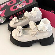 2024 Autumn New Japanese College Style Mary Jane Small Leather Shoes Design Female Niche Bow Thick-soled Shoes