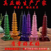 Manufacturer Wenchang Pagoda ornaments 7 floors 9 floors 11 floors 13 floors crystal pagoda color crystal Wenchang Pagoda crafts