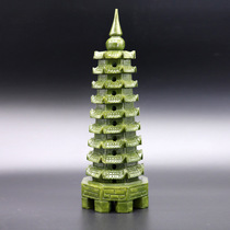 High-end natural jade carving Wenchang Tower jade crafts nine-story and thirteen-story Wenchang Tower desk ornaments
