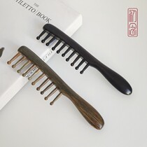 Creative gift tooth-inserted comb rib comb fragrant wood comb womens household anti-static head meridian massage curling comb