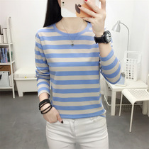 Watsons spring and autumn clothing for fat mm plus size womens loose long-sleeved T-shirt for women 200 pounds middle-aged mother spring bottoming shirt