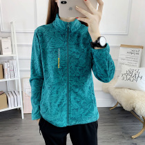 Spring and Autumn Fleece Jacket Women Stand Collar Warm Breathable Long Sleeve Thickened Jacket Outdoor Hiking New Sports Mountaineering Wear