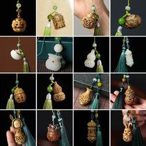 Green sandalwood fluorescent Barbie sandalwood hollow rabbit gourd luminous stone pendant sachet diffuser key chain pendant