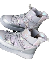 Invisible inner height increase of 7 cm fashionable round toe waterproof umbrella cloth winter warmth Korean style wedge heel snow boots 9336