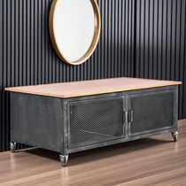 Iron light luxury storage cabinet storage cabinet bedroom living room movable side cabinet home storage cabinet bar decorative cabinet