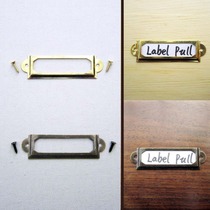 12Pcs Antique Brass Golden Metal Label Pull Frame Handle Fil