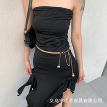 Japan FC trendy gold high-end womens waist chain dress chain decoration new Chinese style waist chain womens new