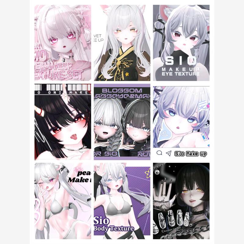 Vrchat Wardrobe Sio Clothes Hair Plugins Textures Makeup Collection