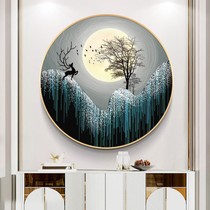 Fortune Deer Diamond Cross Stitch New Diamond Painting Living Room Light Luxury Round Elk Entrance Small Pieces Factory Direct Sales