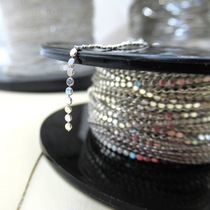 s925 sterling silver flat beads semi-finished chain handmade diy necklace accessories homemade loose chain jewelry accessories