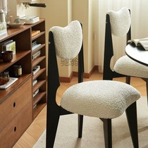 Nordic retro dining chair solid wood backrest hall home internet celebrity designer leisure desk simple modern small household
