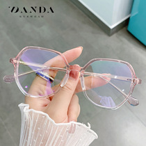 2021 new anti-blue light glasses for men and women retro flat glasses TR90 with plate temples LD206