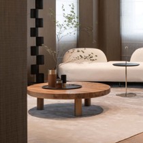 Nordic solid wood coffee table modern simple retro designer wooden small tea table living room home round tea table