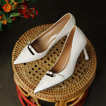 3389-3 ~ Pointed toe high heels womens genuine leather shoes patent leather 2023 new autumn style versatile soft leather