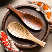 Wooden wooden fish spoon fish-shaped rice spoon fish wooden rice spoon wooden spoon rice spoon non-stick rice serving spoon rice spoon