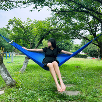 Ice silk hammock with wooden sticks outdoor hanging chair leisure rocking bed for adults and children hanging basket swing indoor dormitory available