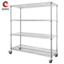 Mobile shelves with wheels anti-static stainless steel shelves network cable chrome-plated storage racks storage shelves combination material racks