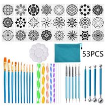 Cross-border tool set 53 pieces painting template beautiful sewing diy rubbing embellishment stick silicone dot drill brush
