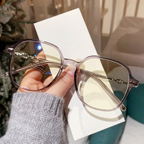 TR90 new retro myopia glasses frame for men and women full frame large frame round frame glasses frame anti-blue light flat mirror