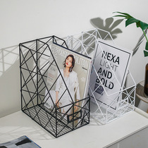 Nordic ins style simple geometric desk bookshelf office supplies desktop storage box folder storage rack