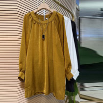 Fat Sister 2023 Early Autumn New Solid Color Simple Casual Plus Size Womens Clothing Covers Belly and Slims Reversible Top