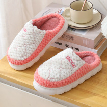 Winter cotton slippers for womens home thick-soled indoor mens warm couples autumn and winter non-slip plush cotton shoes