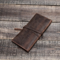 1 Pc Handmade Cowhide Leather Pen Bag Retro Vintage Roll Pen