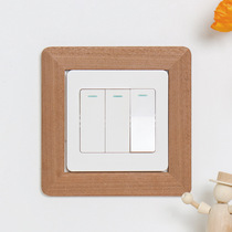 All solid wood switch sticker socket decorative wall sticker household socket frame wooden modern simple switch sticker protective cover