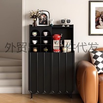 Qianfa style light luxury black sideboard tea cabinet small apartment living room sofa side cabinet modern simple coffee cabinet