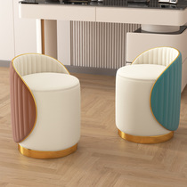 Boutique light luxury style high-end makeup stool girls bedroom dressing table chair modern simple manicure internet celebrity customer circle