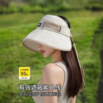 Sun protection hat womens summer anti-UV sun hat to cover face outdoor hollow top fisherman hat folding breathable sun hat