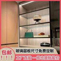 Aluminum framed glass shelves with lighted shelves illuminated tempered glass partitions wardrobe wine cabinet display cabinet decoration customization